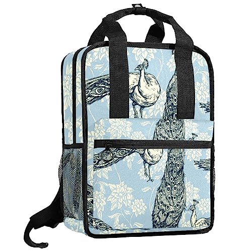 Sac à dos pour garçons motif paon multicolore réglable 35.5 cm