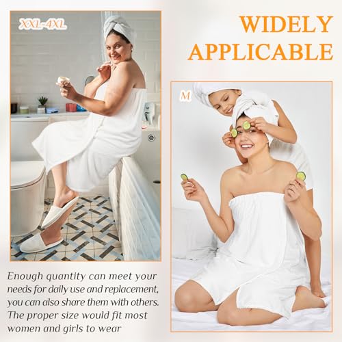 Image of Tigeen 12 Pcs Spa Robe for Women Waffle Spa Wraps with Pocket Adjustable Closure Lightweight Towel Wraps for Bath Shower (White, M)