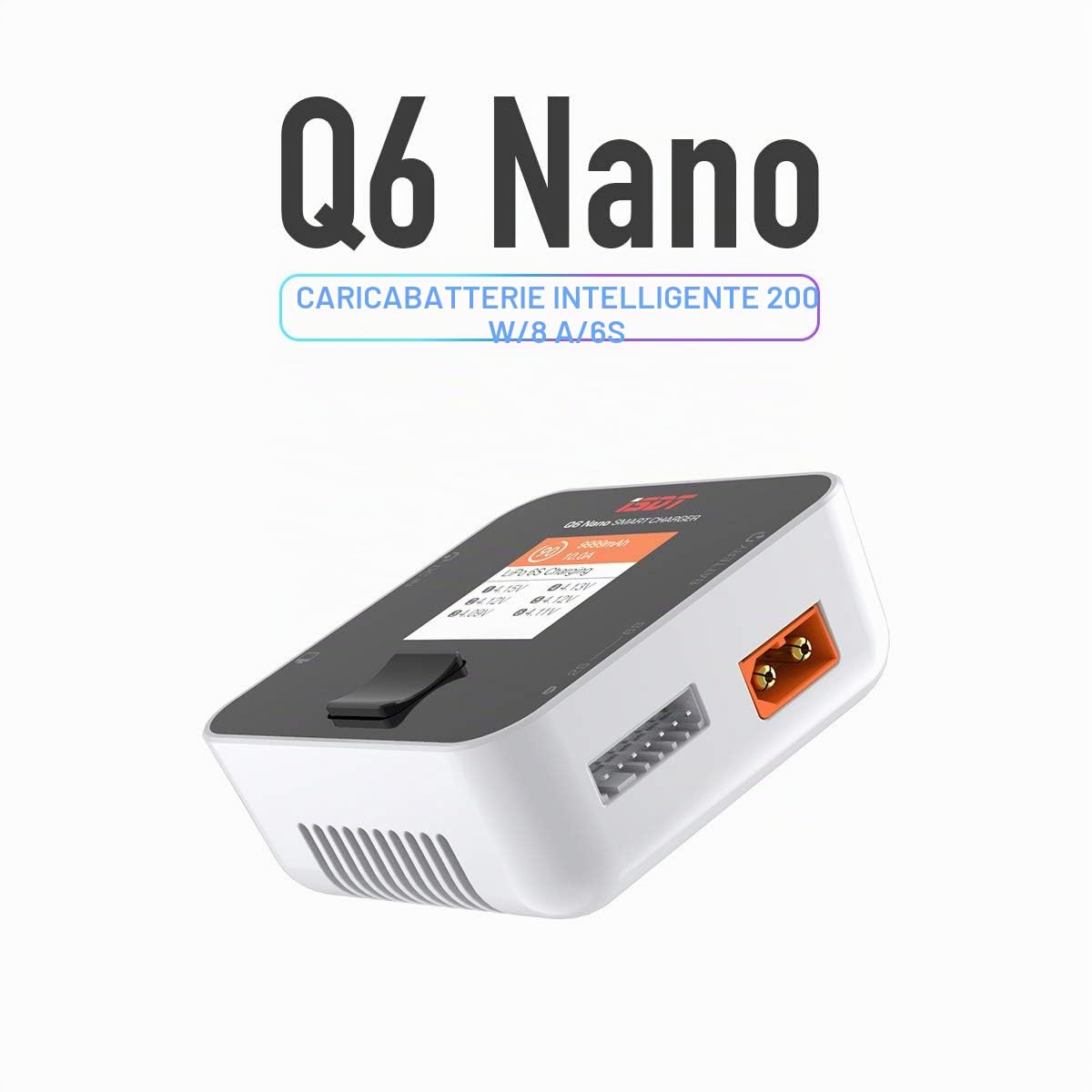 ISDT Q6 Nano Caricabatterie Lipo/RC Scaricatore bilanciamento 8A 200W DC 2-6S Caricatore astuto dell'equilibrio della batteria dell' hobby RC LCD Digital Li-Po Li-Hv Li-Ion Li-Fe NiMH Ni-Cd Pb