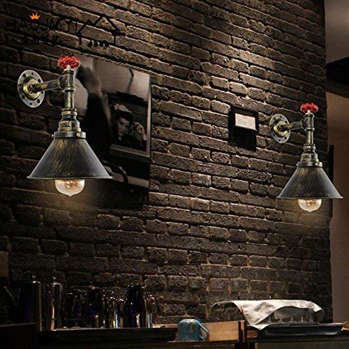 Lámpara de Pared de Tubo de Agua Industrial Retro Loft nostálgico Bombilla de Edison Aplique de Pared lámpara de Hierro lámpara de decoración de Pared de café