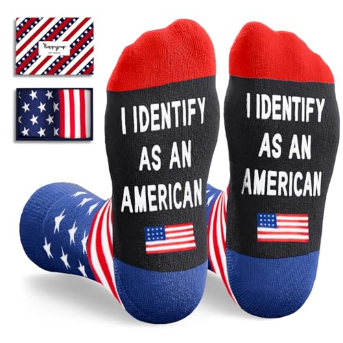 HAPPYPOP Patriots Gifts for Men Women - American Flag Gifts USA Republican Socks Patriotic 4th of July Socks