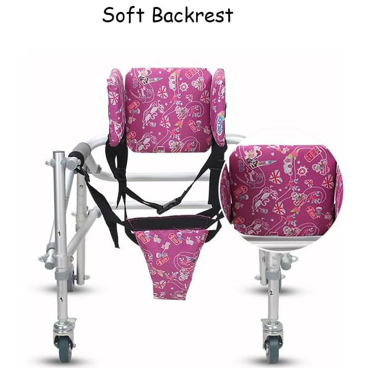 Déambulateur pliable léger avec hauteur ajustable et assise de repos intégrée