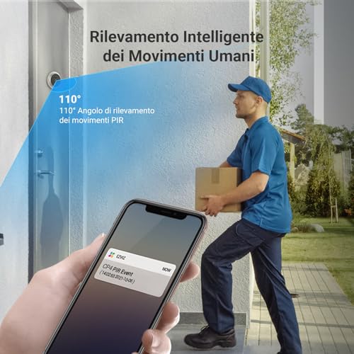 Campanello Digitale con Schermo Tattile a Colori da 4,3'' Videocitofono Senza Fili con Batteria Ricaricabile da 4600 mAh, Rilevamento del Movimento PIR, Audio Bidirezionale, Modello CP4 - Powerline - Immagine 3