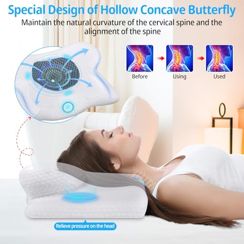 TEGOVE Almohada Cervical de Espuma Viscoelastica,Almohada Ergonómica con Memoria de Forma, Almohada Antironquidos,Almohada Cervicales para Dormir de Lado y Boca Arriba,60 X 34 X 13CM - imagen 7