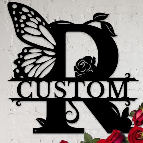 Personalized Custom Letter Name metal Signs,Custom Black Letter Monogram Wall