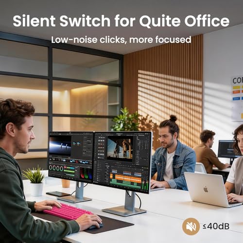 Image of Kisnt KN85 Wireless Silent Mechanical Keyboard, 75% Layout, Bluetooth /2.4GHz /USB-C, Custom RGB Backlit, Hot Swappable, Quiet Typing for Windows /Mac /PC (Berry Red)