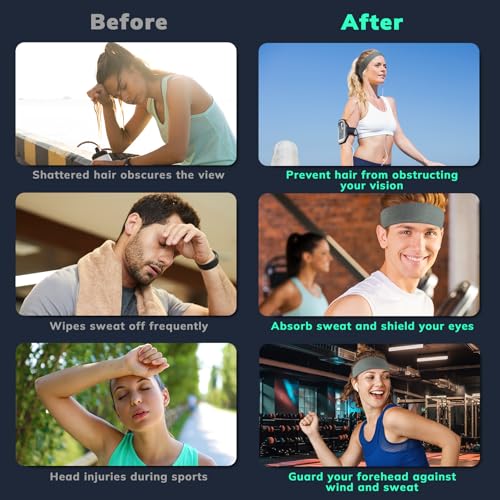 Image of Sweatbands Sports Headband for Men & Women - Terry Cloth Moisture-Wicking Sports Towel Headband for Tennis, Basketball, Running, Gym, and Fitness Working Out