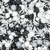 Sprinkles for Cake Decorating Edible Cake Decorations Fancy Soccer Sprinkles, Black and White Cake Cupcake Decorations Ice Cream Toppings for Cupcake Decorating