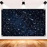 Night Sky Star Backdrop Banner, Universe Space Starry Photo Backdrops Galaxy Night Sky Backdrop Banner for Kids Boy or Girl Birthday Starry Sky Themed Party Decorations