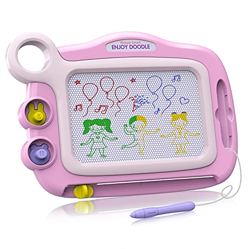 Toys for 1-4 Year Old Girls,Magnetic Drawing Board for Kids,Gifts for 2 3 4 Year Old Girls,Doodle Board Kids Toys,Toddler Toys Age 2-4,Learning Toys for Toddler 1-4,Birthday Gifts for Boys Girls,Pink