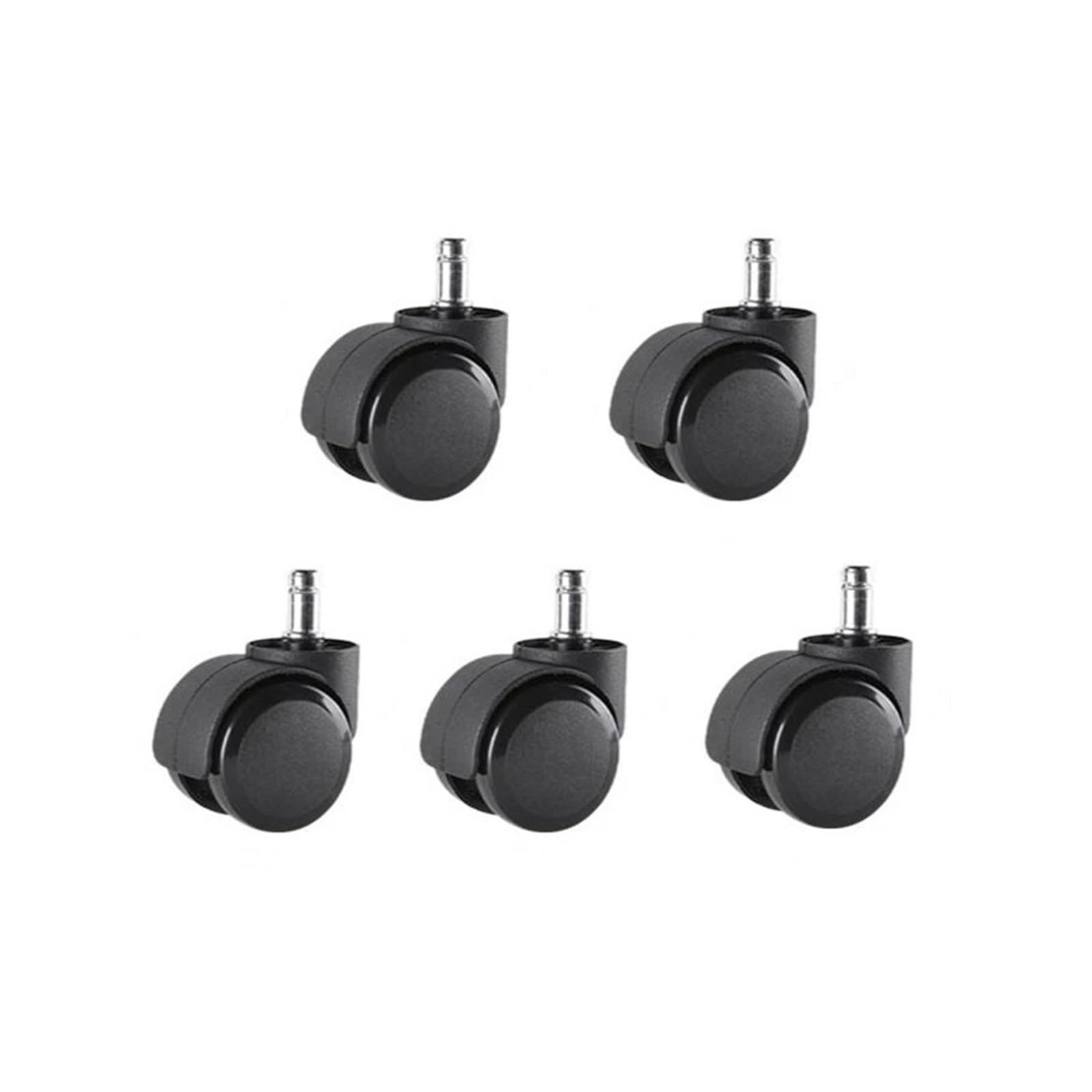 MXXDMOPD 10mm/11mm 2 inch circlip/Screw Pu Office Chair casters Large Swivel Wheels Silent(Circlip-Black-11mm)