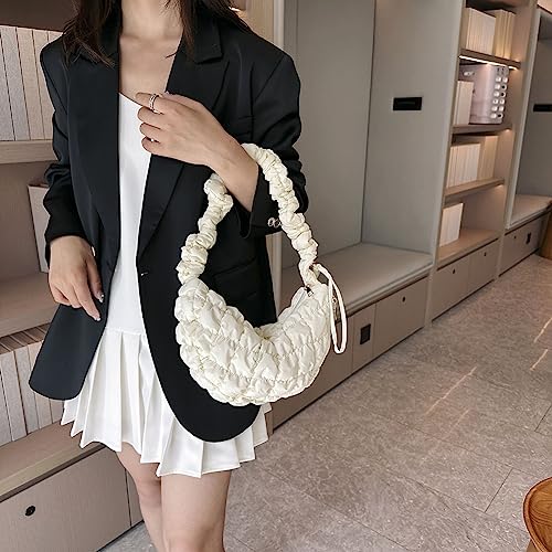 Quilted Shoulder Bag for Women Puffer Crossbody Bag Hobo Cute Quilted Tote Nylon Padding Handbags with Zipper2