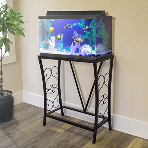 Aquatic Fundamentals 20 Gallon Metal Aquarium Stand, Black