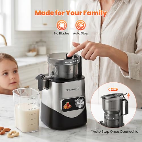 TechRise 3-in-1 Cold Press Juicer with 6" Wide Feed Chute, Slow Masticating Juicer Machine - image 7