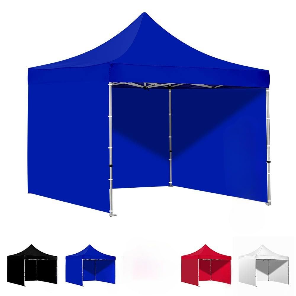 Rooftop 10x10 | Pop Up Tent for Events Gazebo for Advertisment and Campaign | Durable and Portable with 3 Side Plain Cover(30 kg,Blue)