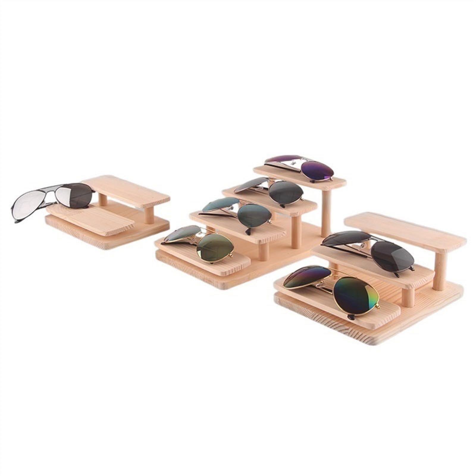 Brillenhalte Puppen-Modell-Artefakte-Aufbewahrungsständer, Kiefernholz, Leitertyp, Brillenständer, Schaufensterständer Brillenständer (Size : Three Layers)