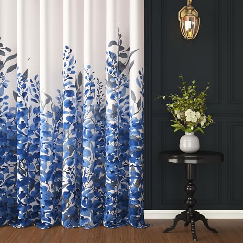 Image of Story@Home Window Curtains 5 Feet Long 1 Piece | Floral Printed Cotton Curtain | Light Filtering Curtain | Curtains for Living Room | (116 x 152 cm, Blue) | Perfect for Home Decor