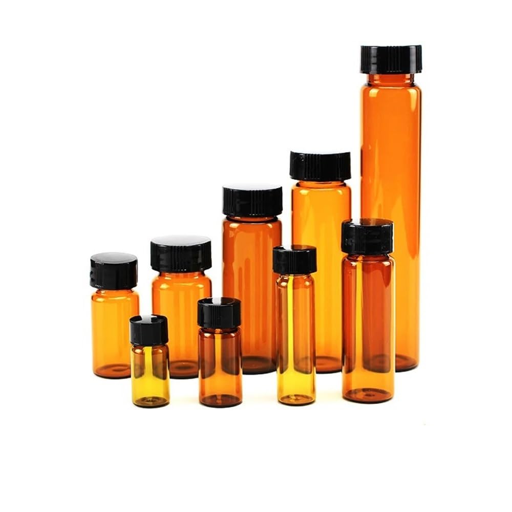 Attrezzature e forniture di laboratorio Flaconi for campioni in vetro trasparente ambrato da 3 ml a 50 Flacone essenziale con bocca a vite marrone Fiala laboratorio Vetreria chimica