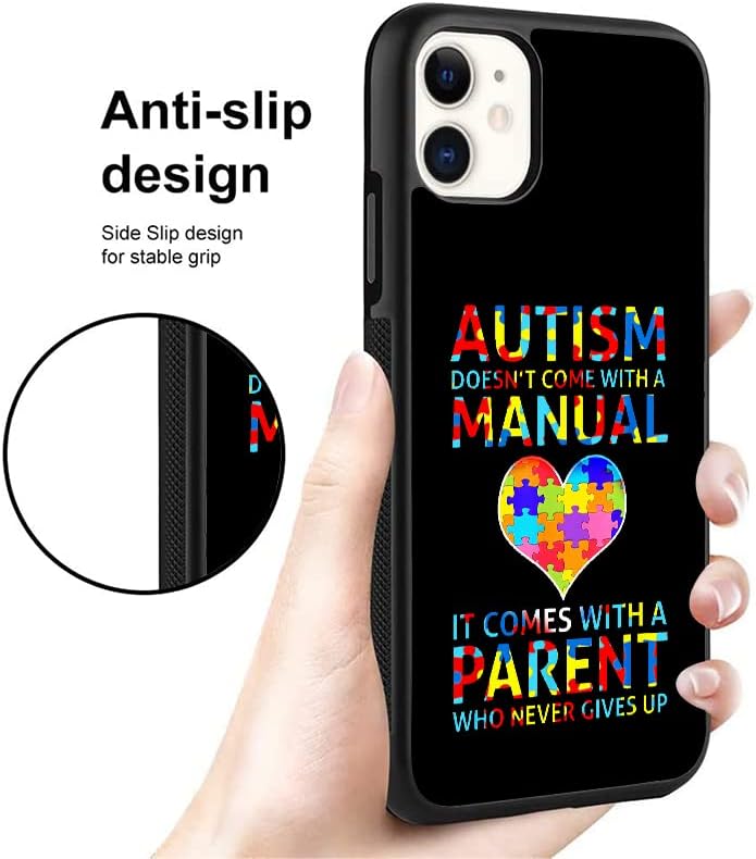 Miniatura 2 de Autismo no viene con una funda manual para teléfono autista, mamá, papá, padre, compatible con iPhone 15, 14, 13, 12, 11 Pro Max, Samsung Galaxy S23