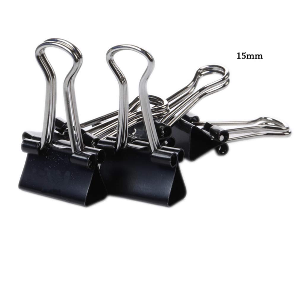 Folder strony, zacisk pliku, zawinięcie 240 PC Metalowe klipy zawiasowe klipsy do napięcia napięcia papierowe zaciśnięcia metalowe klipy stacjonarne do biurowej szkoły domowej (czarny)