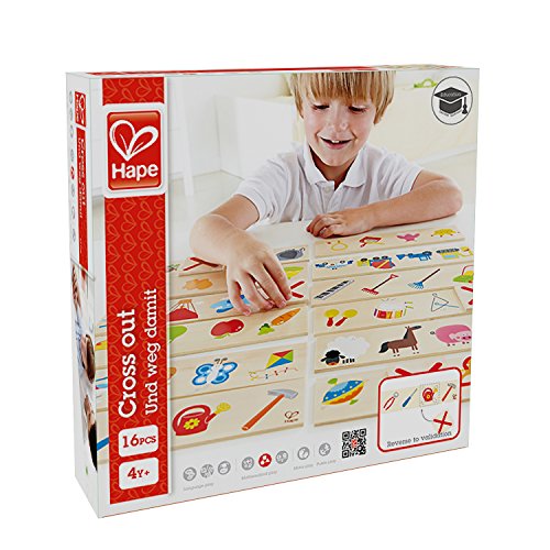 Hape Cross Out Kid's Wooden Sorting and Learning Game