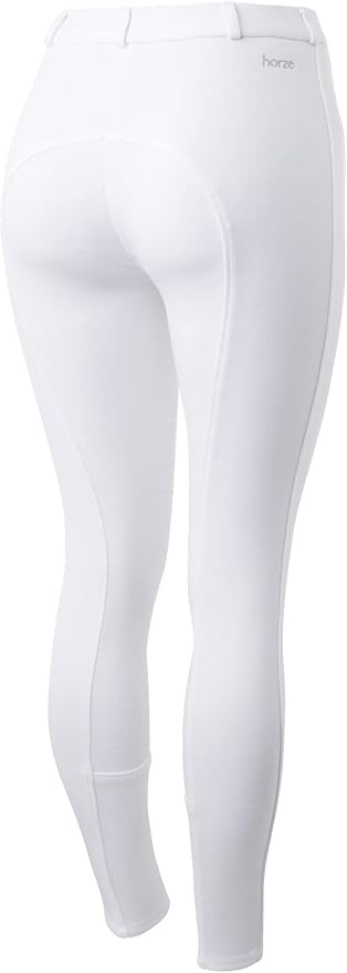 HORZE Active Women's Horse Riding Silicone Grip Full Seat Breeches | Midrise Waist with Front Pocket