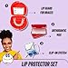 Braces Cover Lip Protector- Set 4 Items,Upper and Lower Clip on System, Comfort Covers for Braces- 01 case Braces Wax,01 Retainer Case, Oral Relief for Orthodontic Braces-Mouthguard for Braces