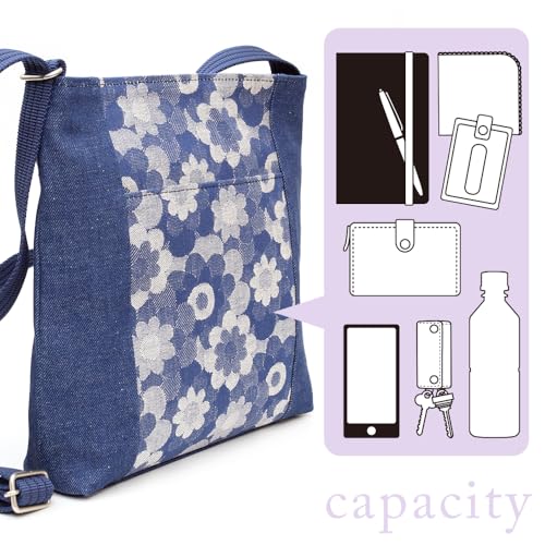 Crearekiki Japanese Shoulder Bag Women's Crossbody Lightweight Okayama Denim Margaret Pochette Mother's Day Mother Birthday Present DJ-14m_a4
