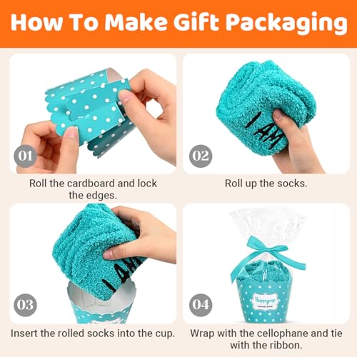 Image of HAPPYPOP Birthday Gifts for Women - Fuzzy Socks for 51 52 53 54 55 56 57 58 59 60 Year Olds