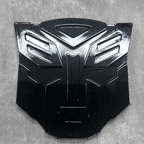 AUTOGEM Transforming Auto Robot 5 Inch Emblem Black Finish Universal Peel & Stick Badge for Cars Trucks SUV