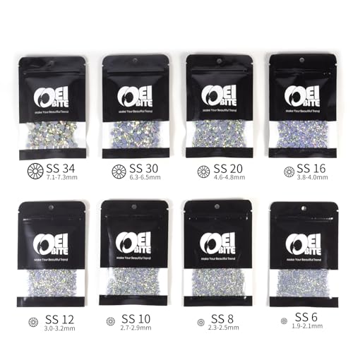 Image of Hotfix Rhinestones Bulk 3000PCS SS8 (2.3-2.5mm), Crystal AB Glass Rhinestones for Clothes, Tumblers, Shoes DIY, Heat Transfer Flatback Gems for Crafts & Decoration