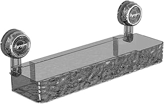 吸盤ラック 吸盤式ウェーブラック 吸盤式収納ホルダー 収納 シャンプーラック 穴あけ不要 クリアウォールウェーブ棚 多機能 バスルーム/キッチン/洗面所/浴室用 壁掛け棚 長方形収納 省スペース (1, クリアグレー)