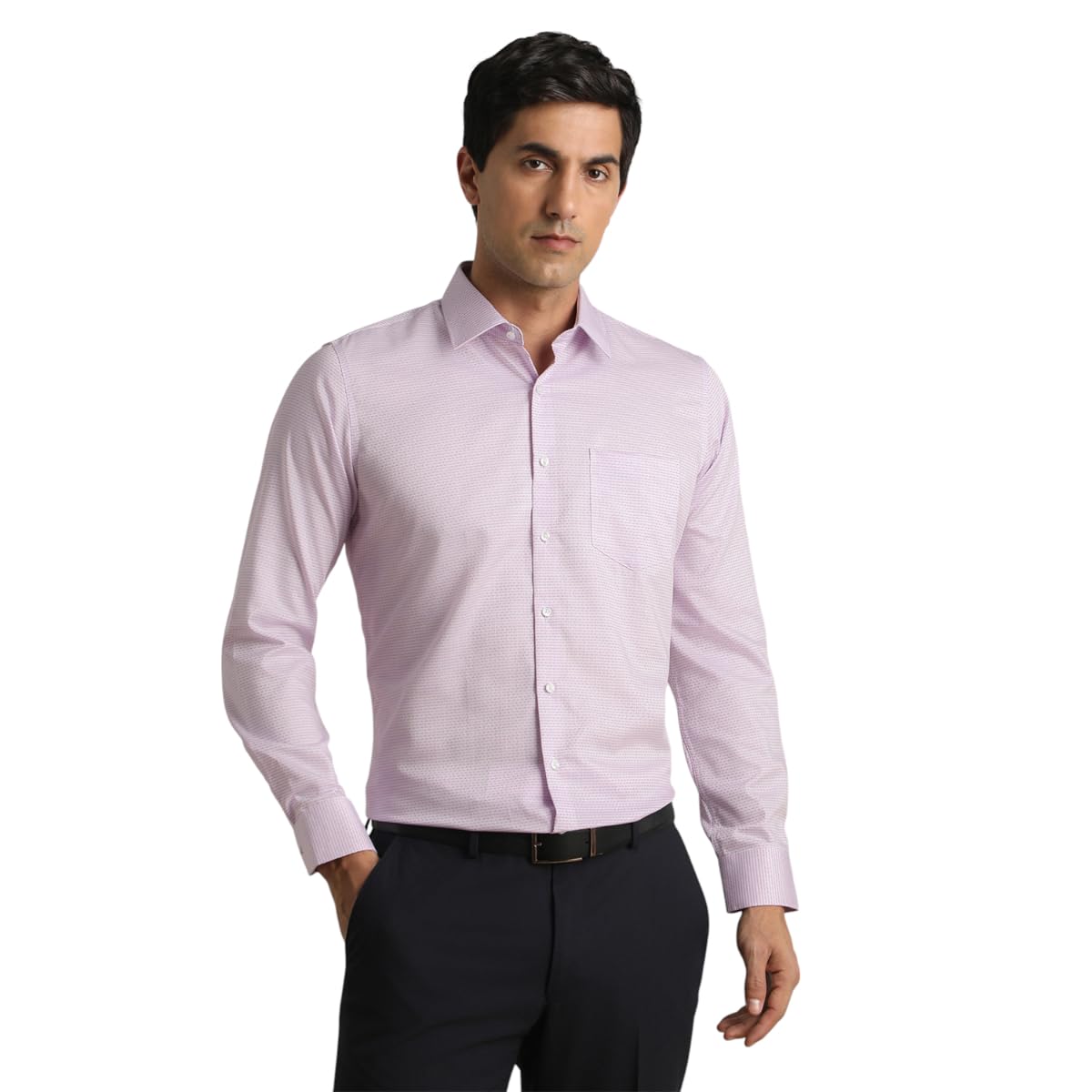 van heusen Van Hesuen Men's Slim Fit Durapress Superior Cotton Textured Shirt-picture-23
