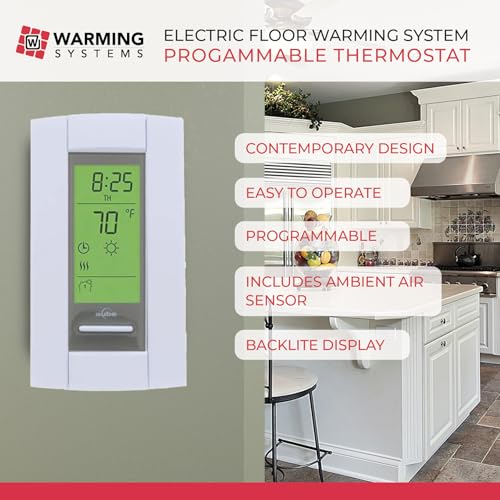 80-Sqft-120V-Electric-Radiant-Floor-Heating-Kit–Includes-Heating-Cable-Programmable-Thermostat-Sensor-and-Cable-Guides-for-Under-Tile-Heated-Floors 80 Sqft 120V Electric Radiant Floor Heating Kit–Includes Heating Cable Programmable Thermostat Sensor and Cable Guides for Under Tile Heated Floors
