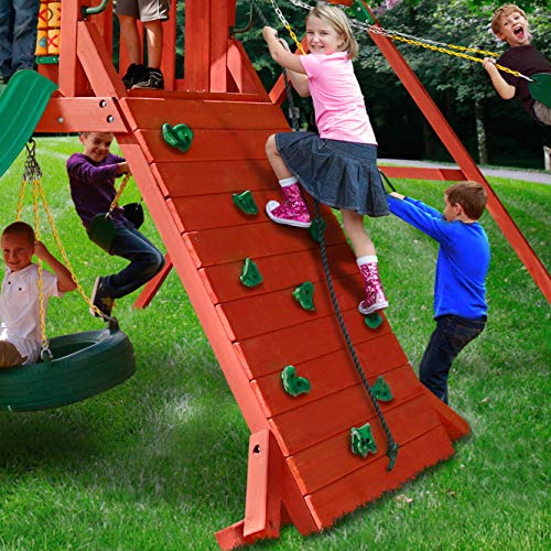 Gorilla Playsets 010013 Sun Palace II Wood Swing Set with Monkey Bars