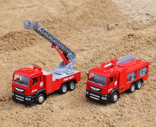 Image of Micro Fire Truck Toy with Light & Sound | Mini Rescue Vehicle for Kids Boys Age 3-7 Years | Red Fire Engine Play Toy for Birthday Gift, Pretend Play & Emergency Vehicle Collection