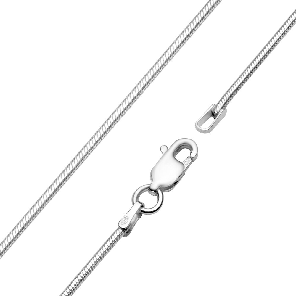 Vinani AEDD-S - Ciondolo a Forma di Stella Alpina Piccola con Catena a Serpente in Argento Sterling 925, Argento Sterling