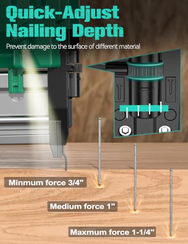 Image of KIMO Brushless Brad Nailer Cordless 2-in-1 18 Gauge Stapler and Nail Gun | 2 Firing Modes,180 Nails /min, Adjustable Depth, 2 *2.0Ah Battery, 1000xNails & Staples, Safety Lock, Smart Indicator for DIY