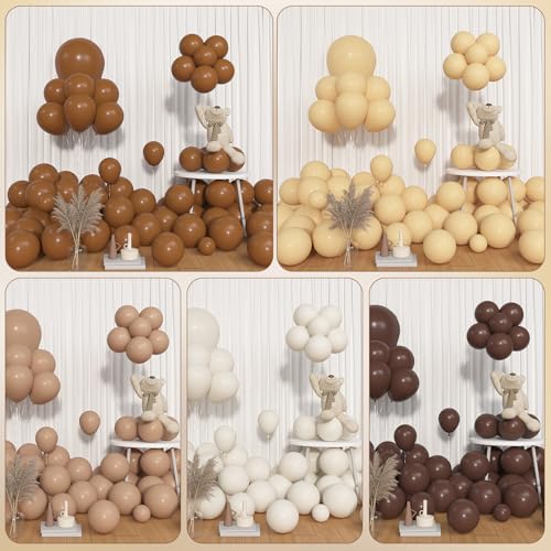 Image of Amandir 153pcs Dark Light Brown Balloon Garland Arch Kit Different Sizes