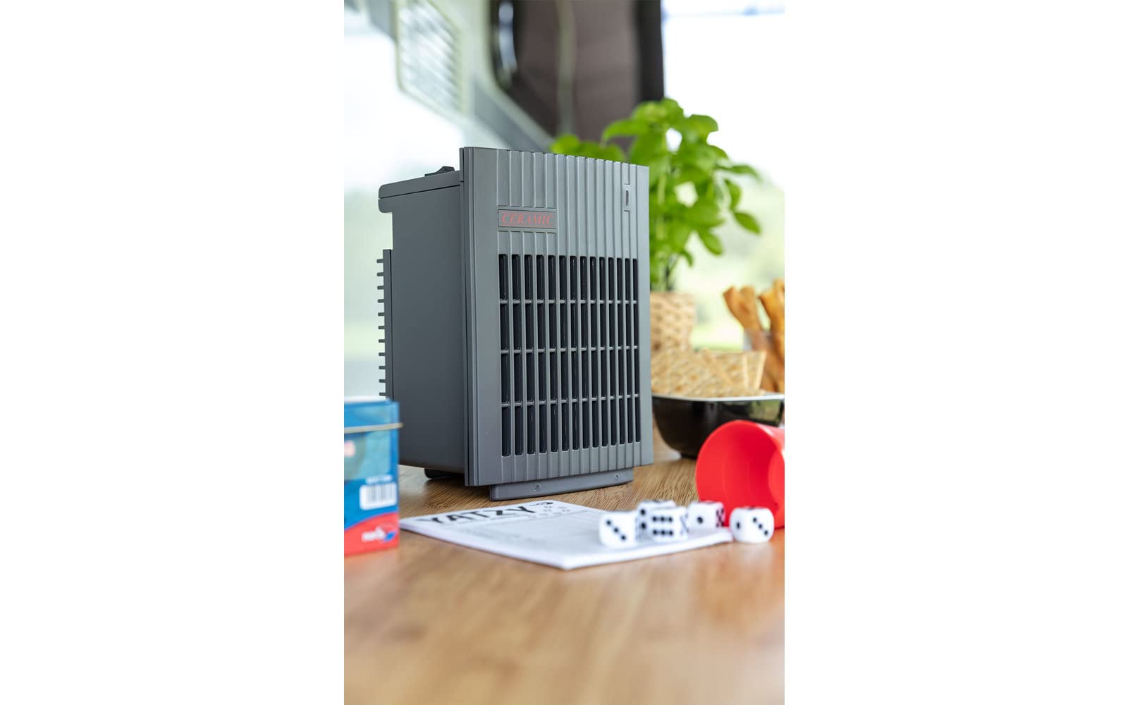 BERGER Plus | Termoventilatore Ceramico Compatto per Camper e Caravan | Stufetta Elettrica 440W - 1500W con Funzione Ventilatore | Protezione Anti-Ribaltamento e Surriscaldamento | Grigio Antracite