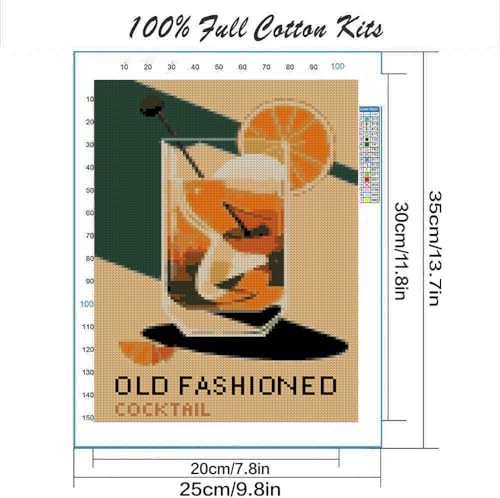 Image of 6 Pack Cocktail Cross Stitch Kits for Adults Beginner,Counted Cross Stitch Kits Printed Stitching Cute Patterns Dimensions Needlepoint Art Crafts Embroidery Kits for Adults Beginners (9.8x13.7 inch)