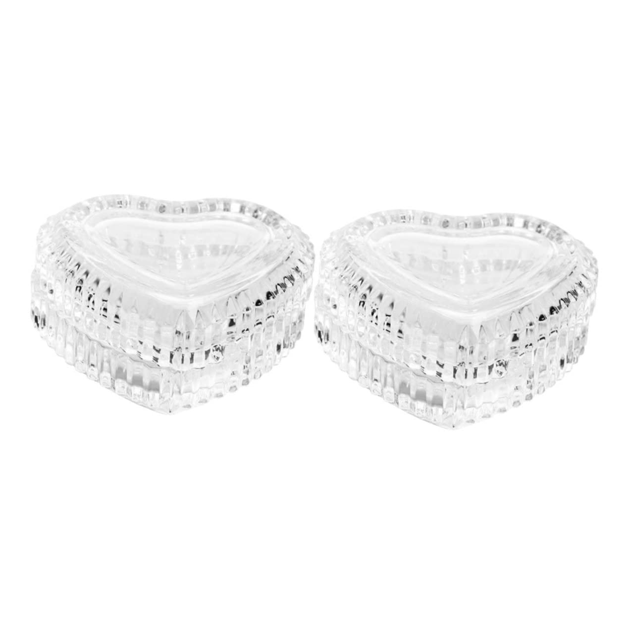 Boîte bijoux cœur verre Mipcase lot de 2 coffrets transparents vintage