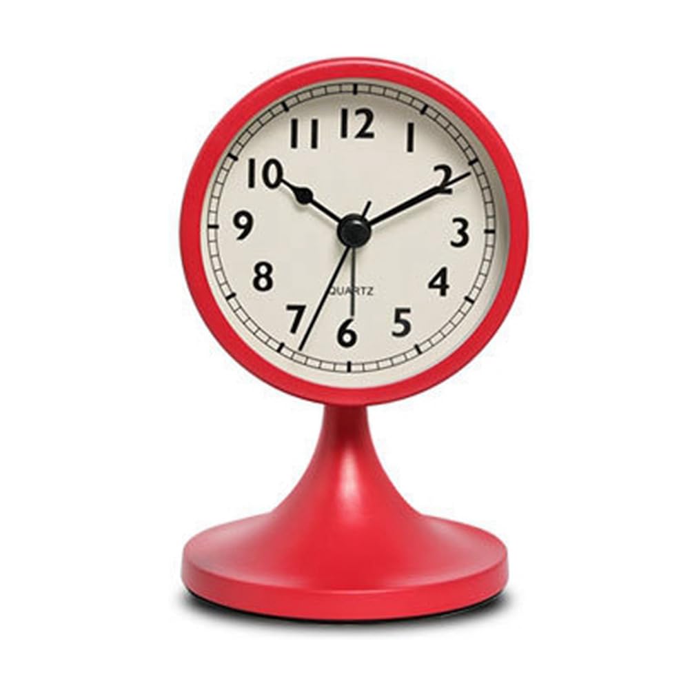 CTRLZS Nordic Metal Round Alarm Clock, Vintage Silent Table Clock, Student Bedside Nightlight Clock, Room Decor, Home Decor C