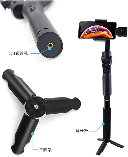 Miniatura 8 de ygqzm Estabilizador de cardán de teléfono portátil de 3 ejes Ptz Trípode antivibración para teléfono inteligente Vlog universal