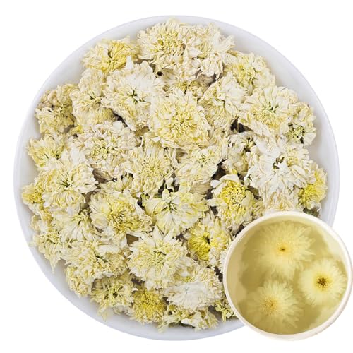 100% Gongju Chrysanthemum 30g/1.05oz Fresh, Non GMO Loose Leaf, Natural Dried Flowers Herbs for Soap Making, Syrup, Drinks, Baking, DIY Beauty, Sachets & Fresh Fragrance