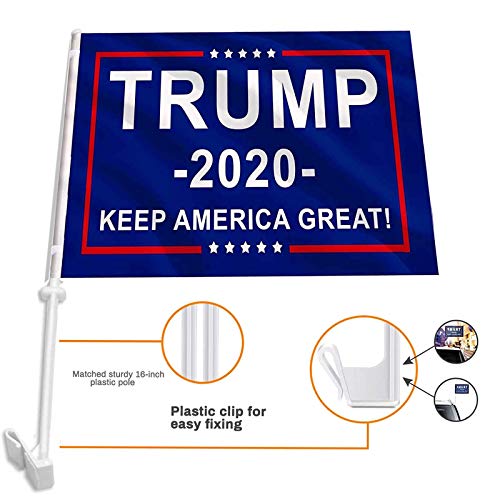 Kandice Donald Trump 2020 Car Window Flags, Double-Sided 12 x18 Inch “Keep America Great” Car Vehicle Flag for Cars, SUV, Trucks, or Vans