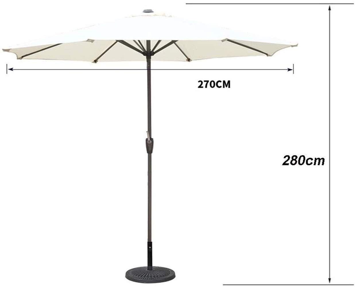 Ombrelloni da Giardino per Esterni Ombrellone da Patio da 9 Piedi Ombrellone da Sole per Esterni, Ombrellone da Tavolo per Piscina da Giardino Ombrellone da Mercato Buono(White-9 Ft/270cm)