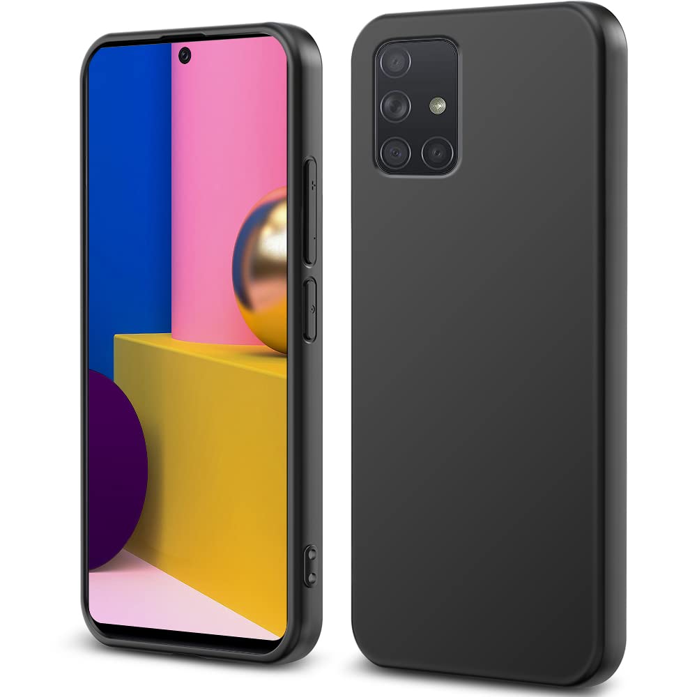 Filoto Soft Silikon Hülle für Samsung Galaxy A71 4G, Kameraschutz Stoßfest TPU Handyhülle, Anti-Fingerabdruck Unzerstörbare Starke Stoßfestigkeit Kratzfest Ultra Dünn Schutzhülle (Schwarz)