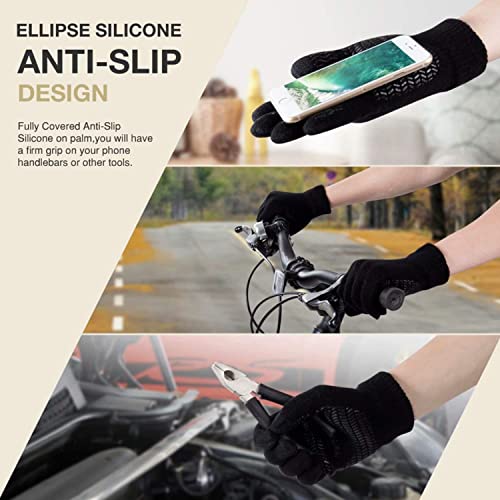 OHWHOA Gants Homme Hiver Femme Chauffants Polaire Tactile Gant avec Sac Cadeau pour Noel Moto Velo Scooter VTT Conduite Run Camping Ski Snowboard - Image 4