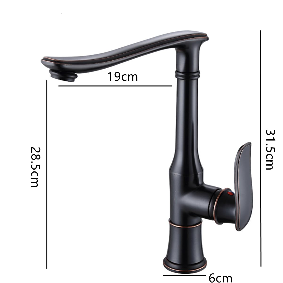 Wasserhahn Bad Schwarz Retro Einhebel Waschbecken Armaturen Hoch Waschtischarmatur 360°Schwenkbar Mischbatterie Badarmatur